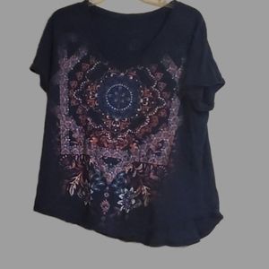 Navy short sleeve top